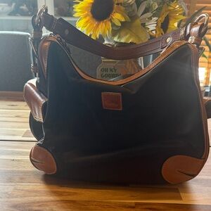 Dooney & Bourke Black and Tan Shoulder Bag
